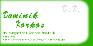 dominik korpos business card